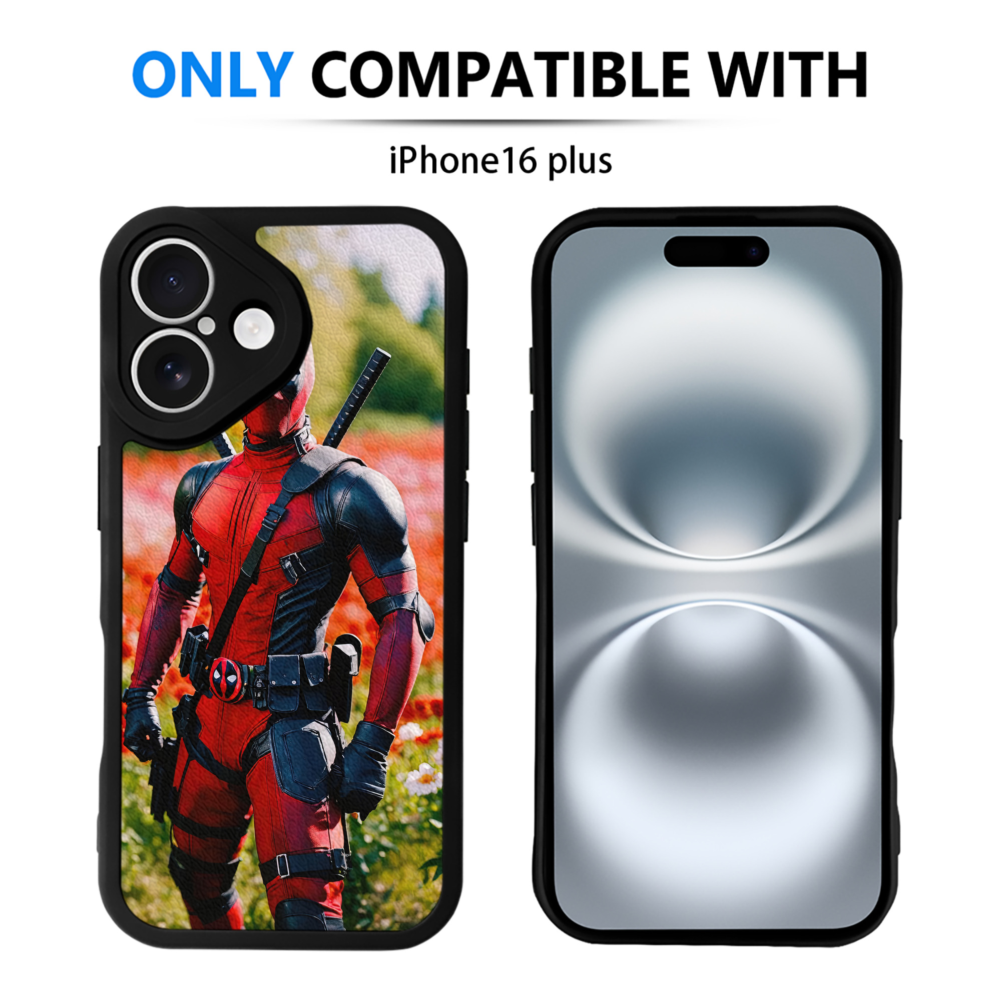 （画像用） Deadpool デッドプール 【iPhone 16シリーズ対応】シリコンスマホケース（レザー調） 材質：シリコン